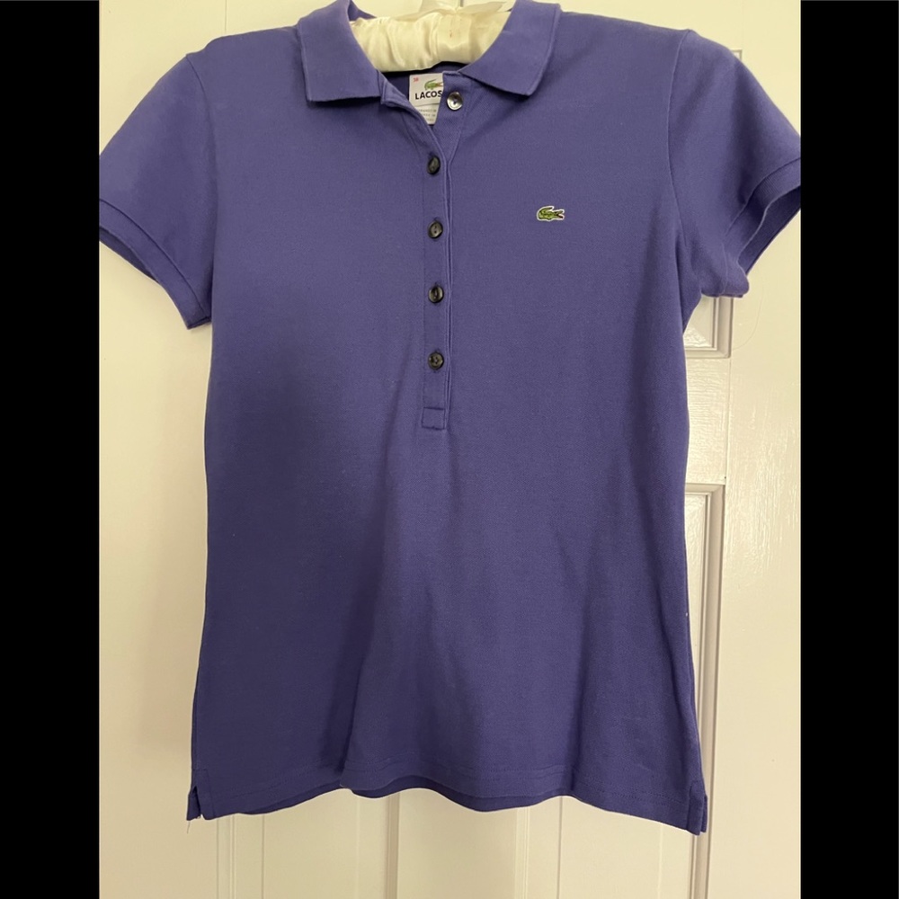 Lacoste Periwinkle Polo Shirt in excellent condition. 100% cotton-fabulous color
